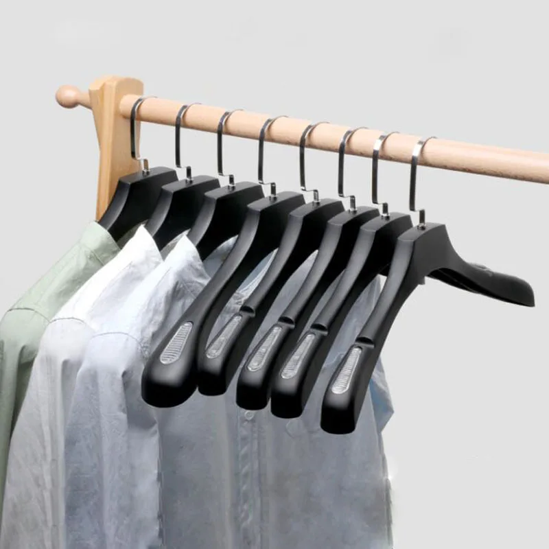 Sainwin 10pcs/lot Clothes Hangers In Clothing Stores/Thickened Plastic Sand Slip-proof Trackless Wide Shoulder Hangers