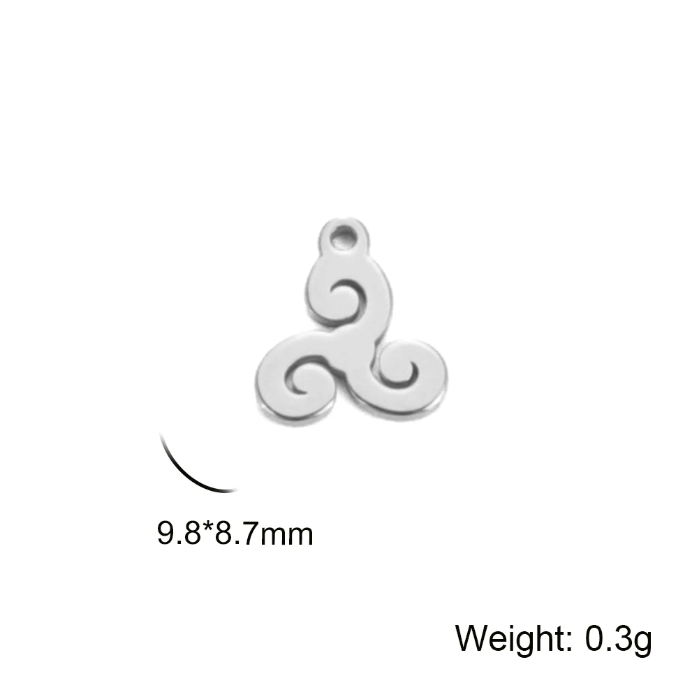 EUEAVAN 10pcs/lot Irish Triskele Charm Stainless Steel Charms for Making Jewelry Celtics Knot Triskelion Pendant DIY Accessorie