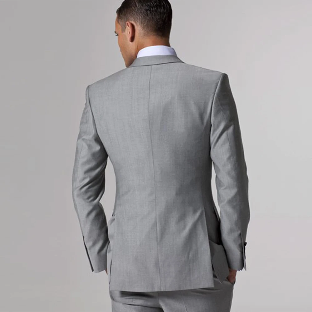 Gray Wedding Suits For Men With 3 Piece Suits Custom Made Suits Groom Suit Men Grey Custom Tailor Made Suits Slim Wedding Tuxedo