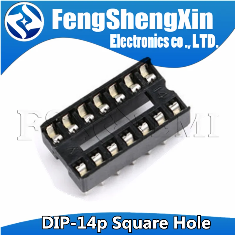 Adaptador de enchufes DIP-14, agujero redondo cuadrado, 14 pines, 2,54 MM, DIP DIP14, tipo de soldadura, conector IC, 10 Uds.