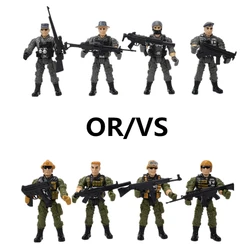 4 soldados & armas swat militar do exército figura de ação brinquedos para meninos jogo de combate junções móveis soldados militares modelo brinquedo