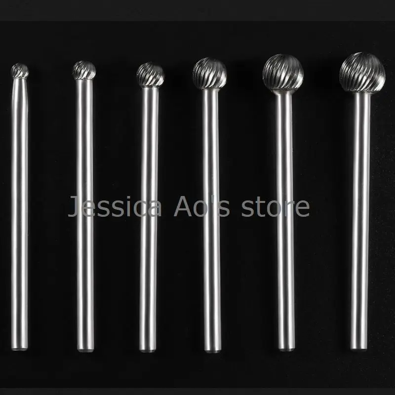 6-16mm 100mm Length Metal Milling Cutter D Type Ball Mills Carbide Rotary File Carbide Burrs Tungsten Steel Grinding Head