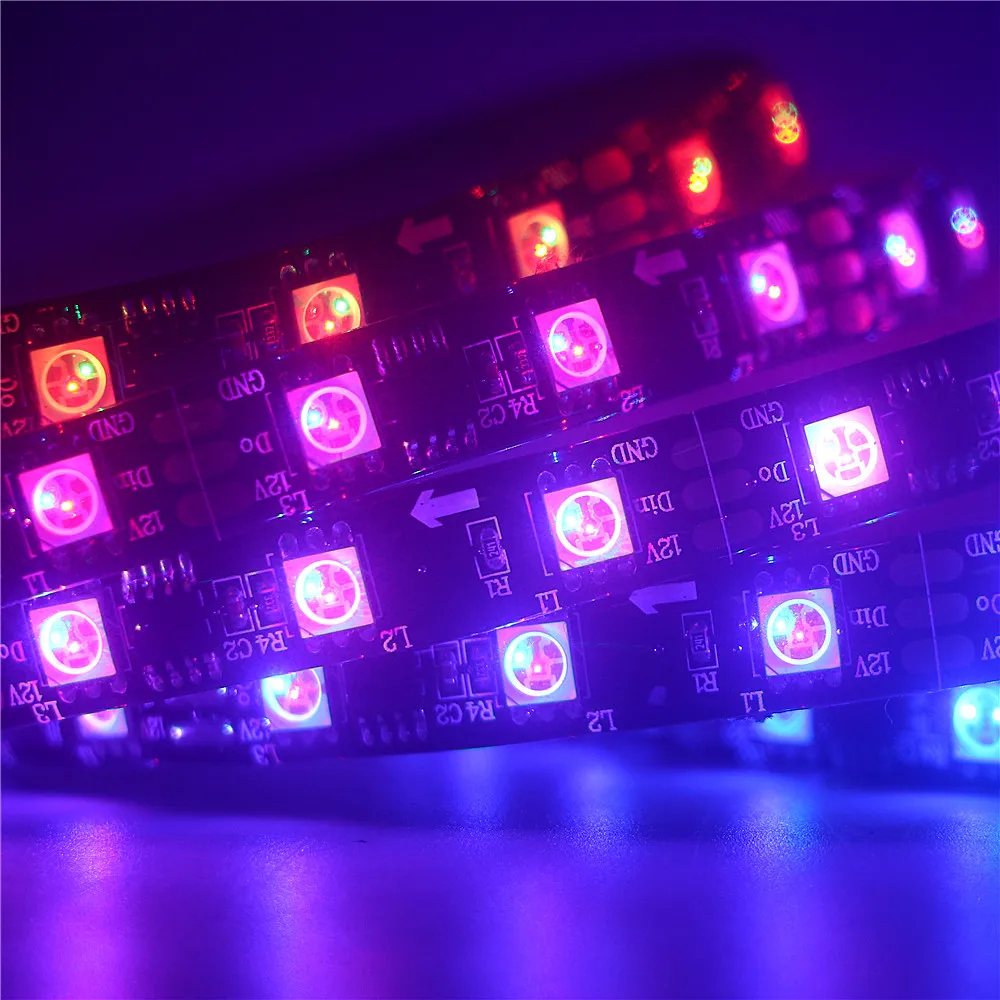 DC12V WS2811 Addressable Led Pixel Strip Light 30/60 LEDs Full Colors 5050 RGB Flexible Digital Ribbon Tape 1 IC Control 3 leds