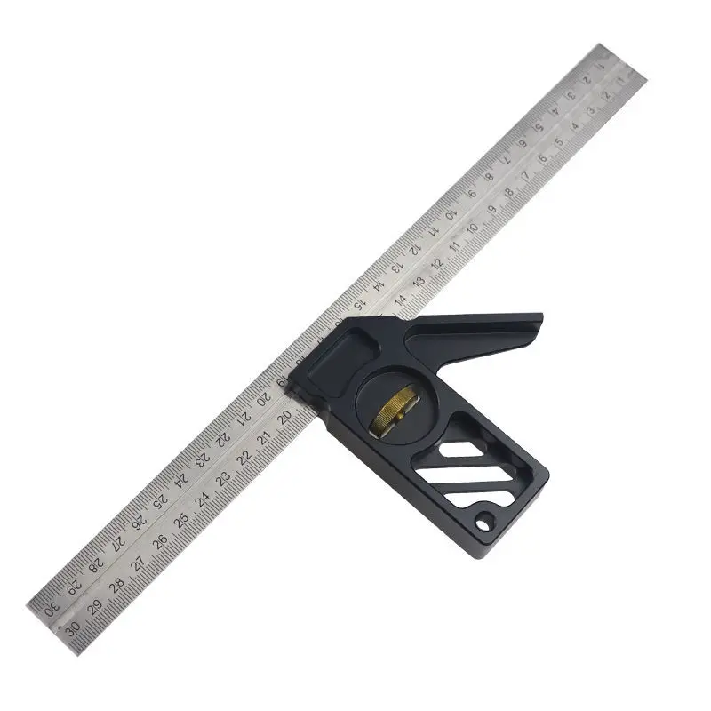Adjustable Square Angle Ruler 45/90 Degree Positioning Limiter Marking Ruler Line Scriber Stainless Steel Ruler Woodworking Tool