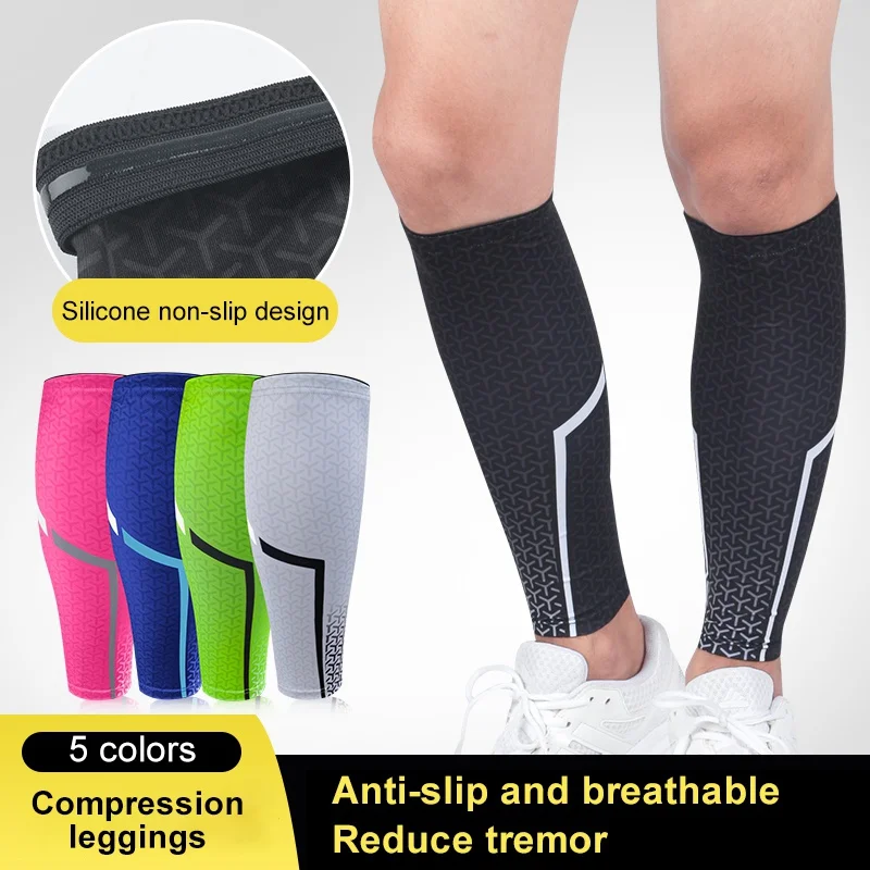 1PC Calf Compression Sleeve Anti-slip Knitted Leg Cover Outdoors Sports Running Basketball Leg Protector Long Socks