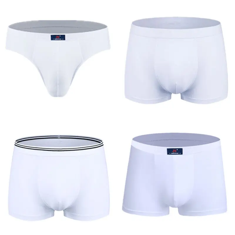 3 Pack Men Boxers Shorts Briefs Underwear Bottom Cotton Knickers Boy White Panties Underpants Undies Tighty-whities Lingerie