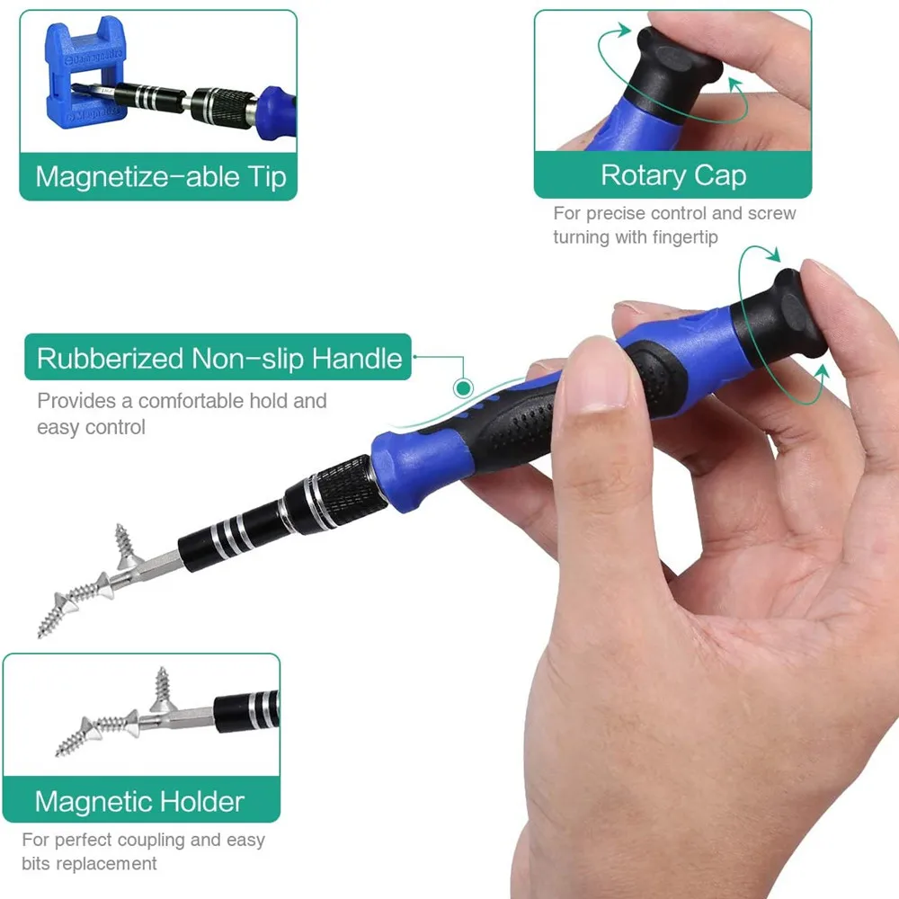 Precision Screwdriver Set 142 in 1 Magnetic Driver Kit Professional Repair Tool Kit with Portable Bag for iPhone, Laptop,Tablet