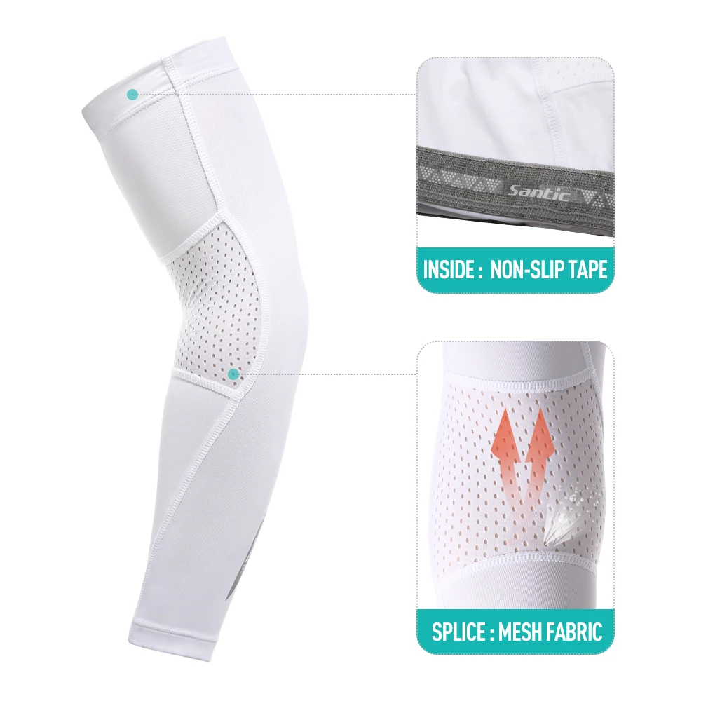 Santic Summer Cycling Arm Sleeve Bicycle Breathable Arm Warmers UV Protection Sports Outdoor Ice Fabric