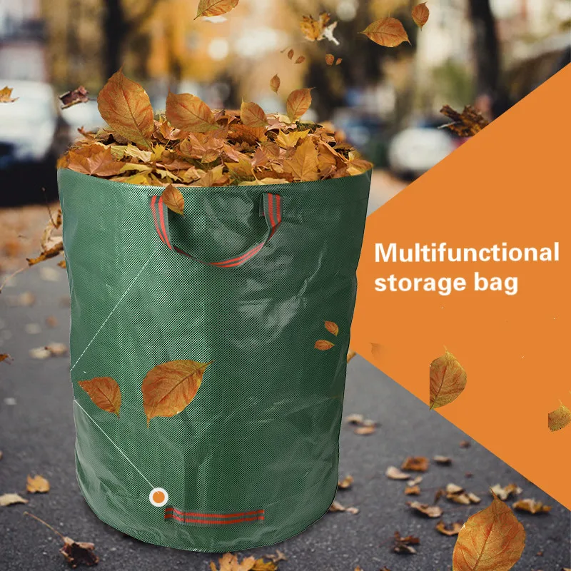 Large Capacity Heavy Duty Garden Waste Bag Durable Reusable Waterproof PP Yard Leaf Weeds Grass Container Storage 120L/300L/500L