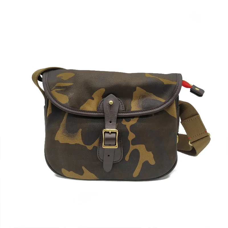 

Shoulder Messenger Bag American Retro Camouflage Thick Oil Wax Water Repellent Canvas Bag for Men and Women of High Quality