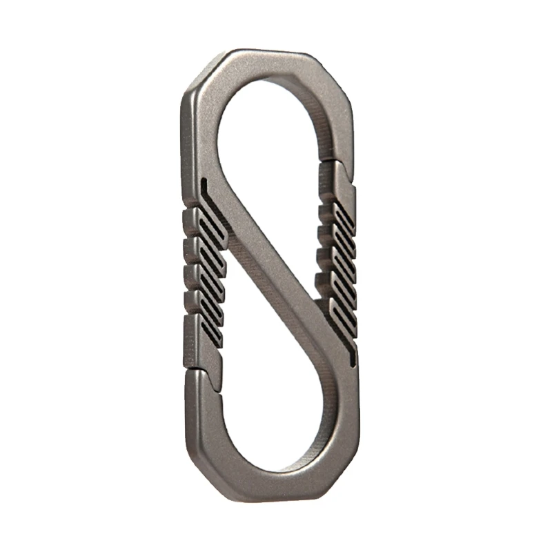 Durable Titanium Alloy Keychain Car Key Holder Backpack Buckle Outdoor Carabiner Spring Snap Hook Clip