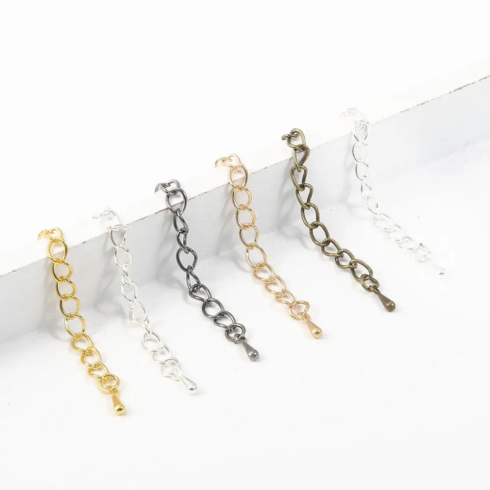 10pcs/lot 5.5cm Silver/Gold Tone Extended Extension Tail Chain Clasps Connector For DIY Jewelry Making Bracelet Necklace Earring