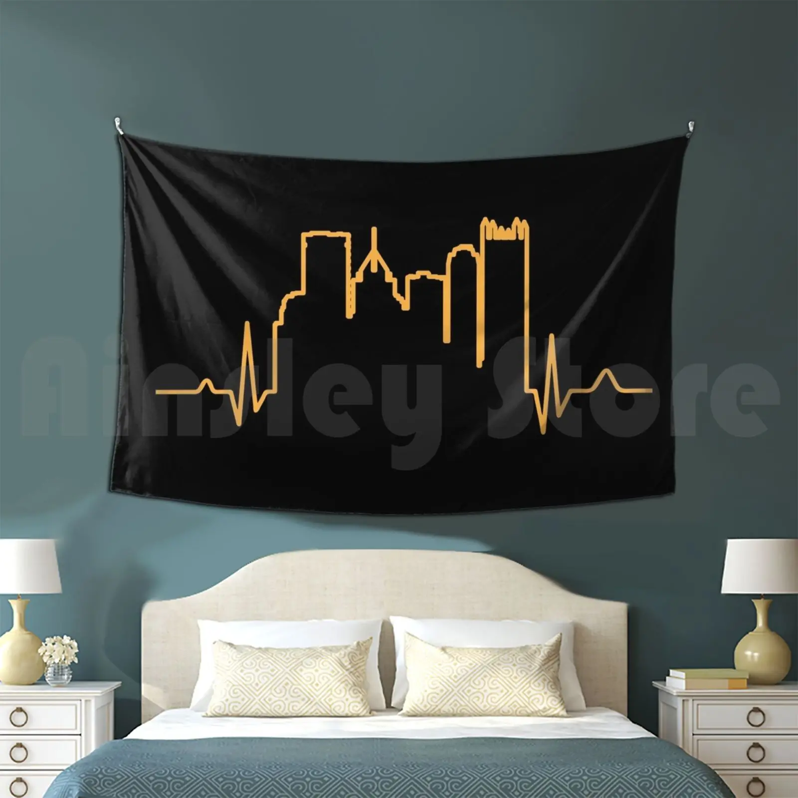 Its A Burgh Thing Tapestry Living Room Bedroom 1041 Pittsburgh Yinzer Black And Gold Steel City City Of