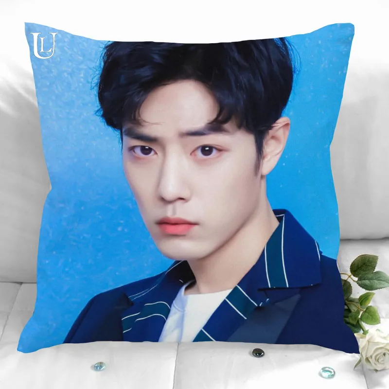 New Custom Xiao Zhan Pillowcases Printed Square Pillowcase Home Decorative Zipper Pillow Cover 35X35cm40X40cm(One Side)