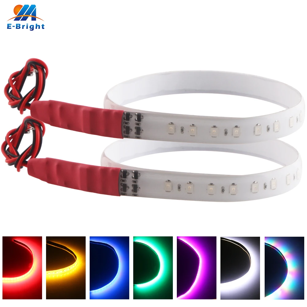 

2PCS 30CM 12V LED Car Flowing Knight Rider Strip Day Signal Decorate Flash Flexible Lights Waterproof Red White Yellow Pink RGB