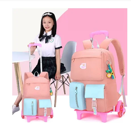 kids School trolley bag for girls School Rolling backpack Bags school wheeled backpack for girls school bag wheels for girls