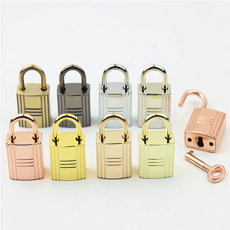 

10Pcs Square Metal Clasp Turn Lock Twist Key Locks Rose Gold DIY Handbag Purse Closure Bag Parts Leather Hardware Accessories
