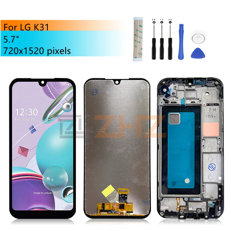 

for LG K31 LCD Display Touch screen Digitizer Assembly With Frame LM-K300Q LMK300 LGL355DL Screen Replacement epair Parts 5.7"