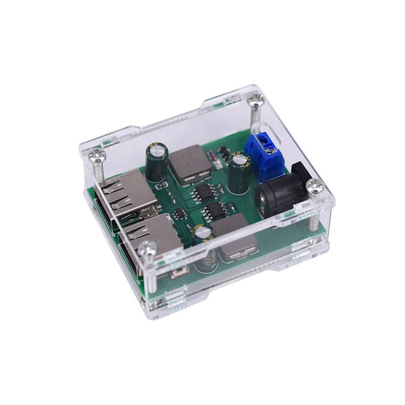 DC-DC 8.4V  9V 12V 24V To 5V Step Down Board 5A 2 USB Output Buck Converter Power Supply Module with  Shell For Phones