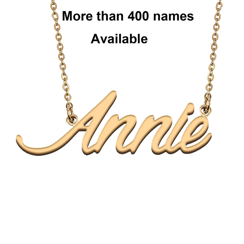 Cursive Initial Letters Name Necklace for Annie Birthday Party Christmas New Year Graduation Wedding  Valentine Day Gift