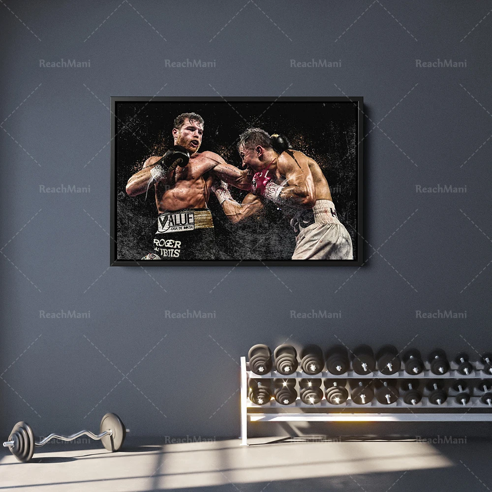 Canelo Álvarez VS Gennady Golovkin Poster Boxing Painting Hand Made Posters Canvas Print Wall Art Home Man Cave Gift Decor