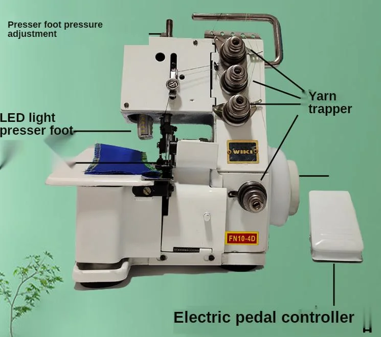 300W Sewing Machine Home Small Three-wire Four-wire Mini Code Side  Sewing Integrated Hemming Simple Electric Desktop With light