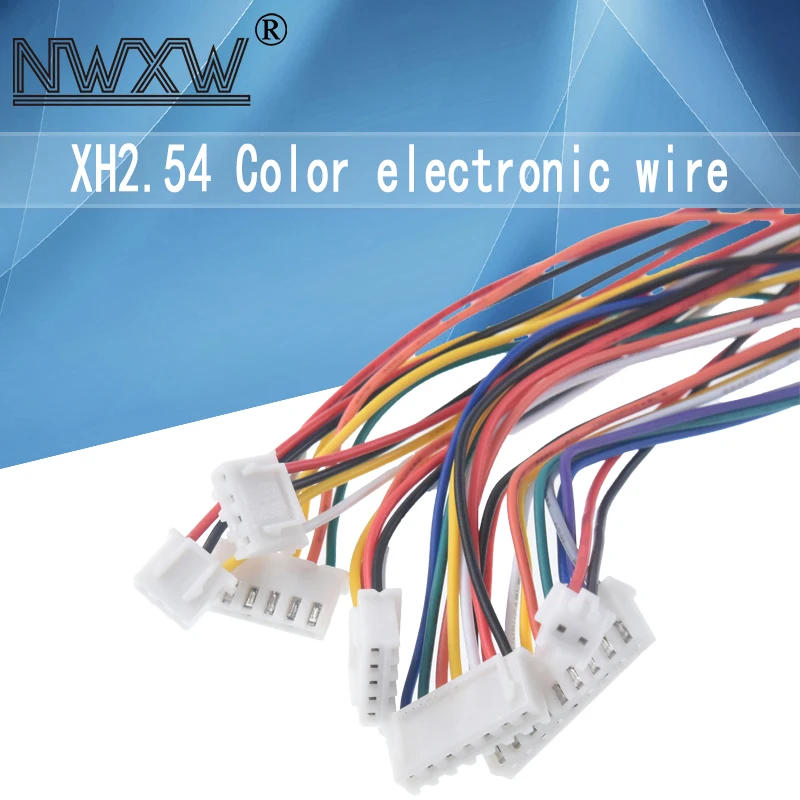 

10pcs/lot XH2.54mm color electronic wire 2P/3P/4P/5P/6P/7P/8P/9P/10P/11P/12P 20CM terminal line single-ended tin plated