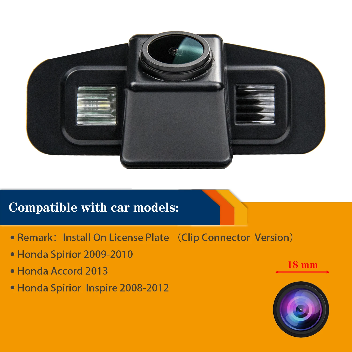 Misayaee Free Filter HD 1280 * 720P Car Rear View Camera Plate Light for Honda Spirior / Inspire 2008~2012 Night Vision