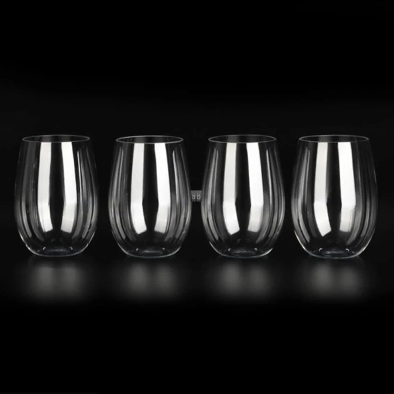 4pc/set Unbreakable PET Red Wine Glass Totally Transparent Fruit Juice Beer Cup Shatterproof Plastic Glasses Cups Bar Home