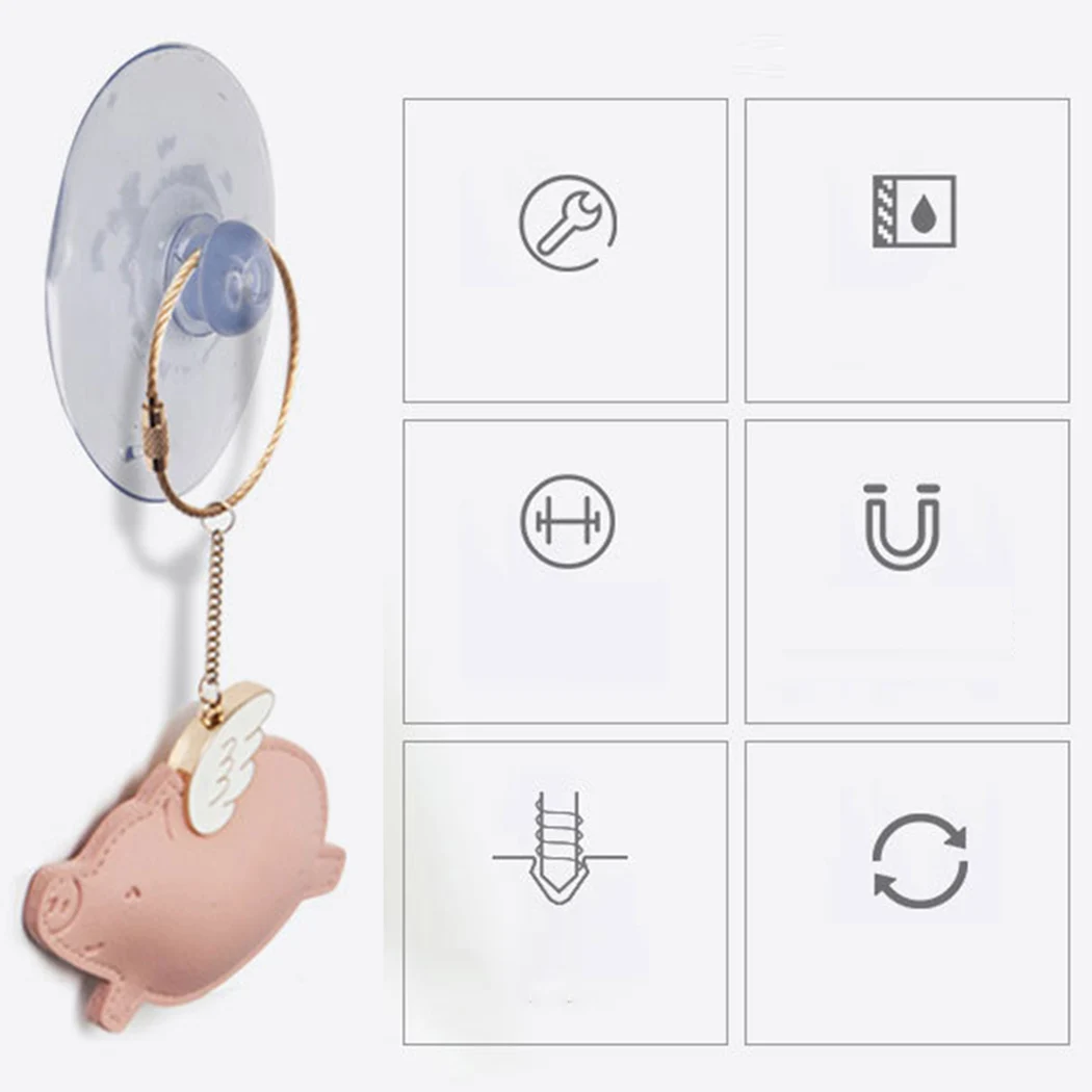 10PCS PVC Suction Hooks Cups - Any Type - Wide Range - Clear Plastic/Rubber Casement Suckers Wall Stick Home Storage Tool