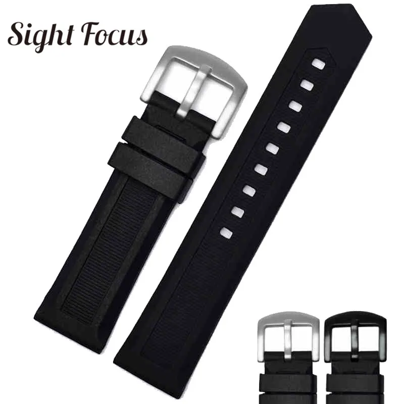 20mm 22mm 24mm Soft Silicone Rubber Black Watch Band for Tag Heuer Strap Wrist Watch Bracelet Breathable Sport Bands Belt Hombre