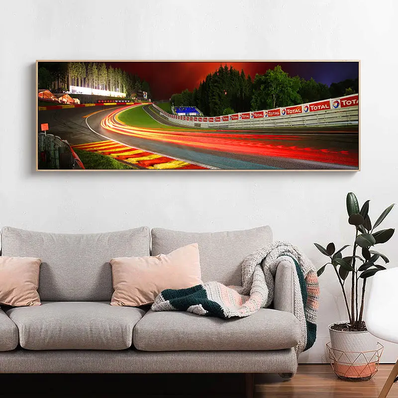 Nurburgring Rally Road Sport Car Track Print And Canvas Painting Forest Landscape Wall Art Poster