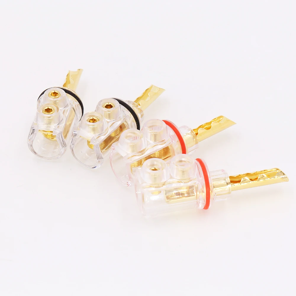 

Hi-Fi аудио позолоченный разъем типа «банан» BFA прозрачная крышка для кабеля динамика аудиоаксессуары без коробки