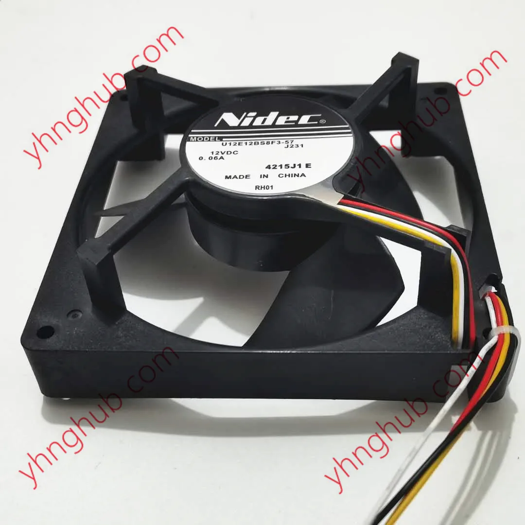 Imagem -04 - Nidec U12e12bs8f357 J232 J231 Dc12v 0.06a 125x125x35 mm Servidor Ventilador de Refrigeração