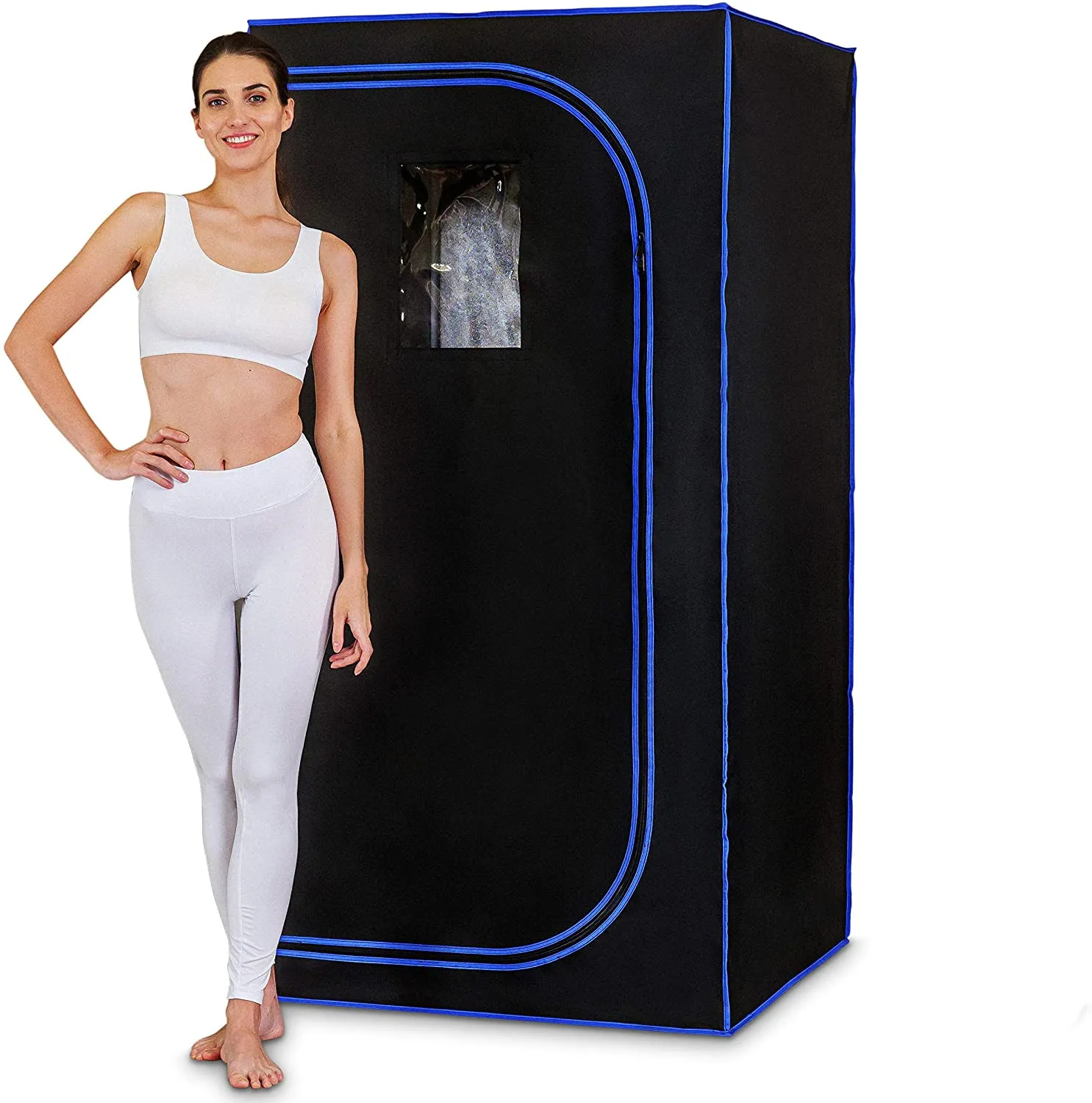 Full Body Sauna Tent com Tubo de Fold Chair Não Incluir Gerador de Vapor Casa Banho Suporte Apenas Aço Inoxidável