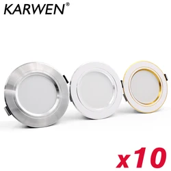 10 pz/lotto LED Downlight oro/argento/corpo bianco 5W 9W 12W 15W 18W ha condotto il riflettore di ca 220V 230V 240V led della plafoniera per dell'interno