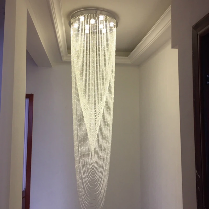 

LED Modern Creative Ceiling Light Luxury K9 Crystal For Stairs Restaurant Living Room Home Lighting Engineering Light