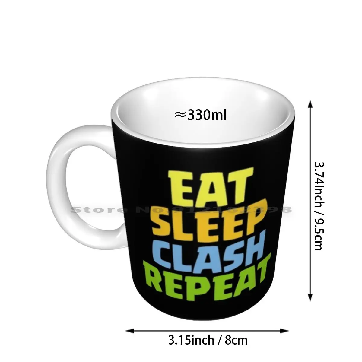 Eat Sleep Clash Repeat Funny Gift Ceramic Mugs Coffee Cups Milk Tea Mug Clans Clan Hog Rider Hog Rider Hog Rider Hog Rider Hog