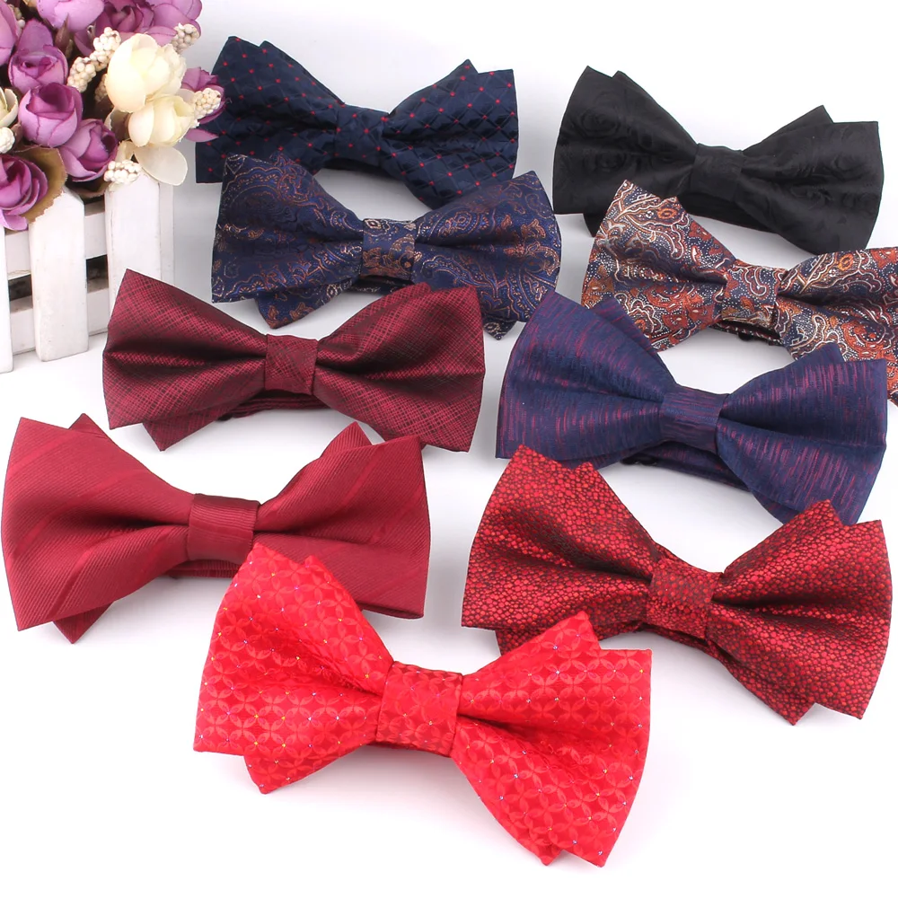 Wedding Bowtie For Groom Fashion Red Bow tie For Men Women Bow knot Adult Paisley Bow Ties Cravats Bandanna Groomsmen Bowties