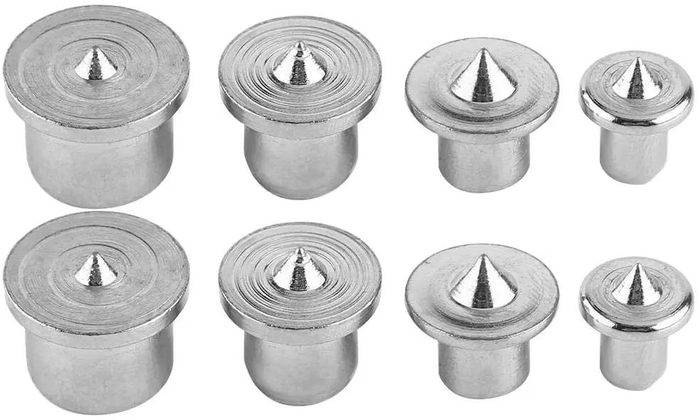 8pcs Dowel Pin Center Woodworking Alignment Tool Points Marker Drill Center, 6/8/10/12 mm Dowel Drill Center Points Pin Set