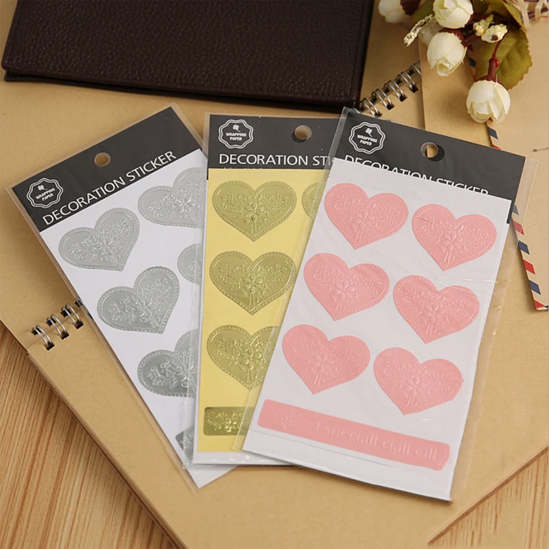 1pack/lot Vintage 'miss You' 'thank You' Heart Shaped Decal Stickers DIY Diary Notebook Kids Room Parlor Decor Scrapbooking