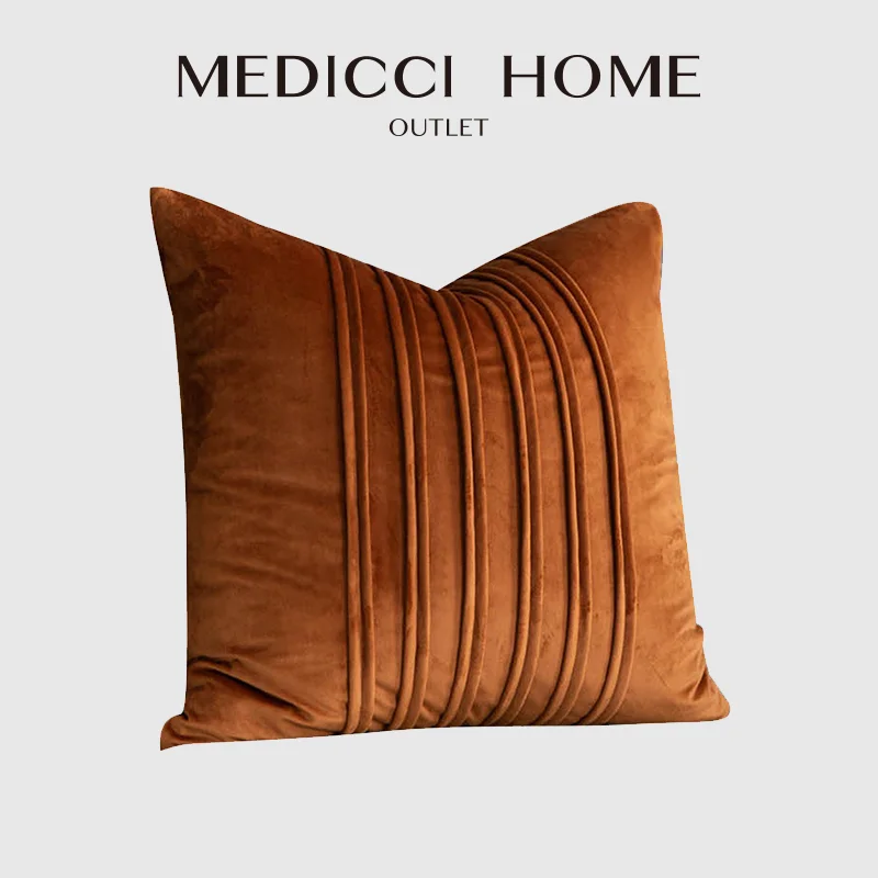 Medicci Home Nordic Simple Modern Velvet Pillowcase Living Room Sofa Brilliant Decorative Striped Cushion Covers 50x50cm