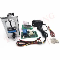 616 Multi coin Selector with JY-15B timer coin operated time control device and 12V power adapter for washing machine