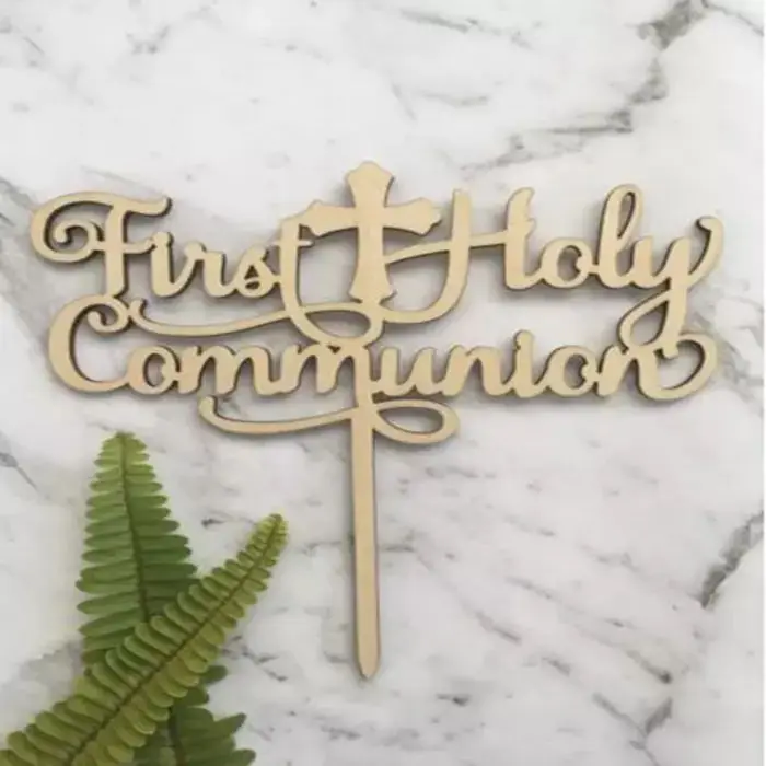 

20pcs First Holy Communion Rustic Wood Cake Topper