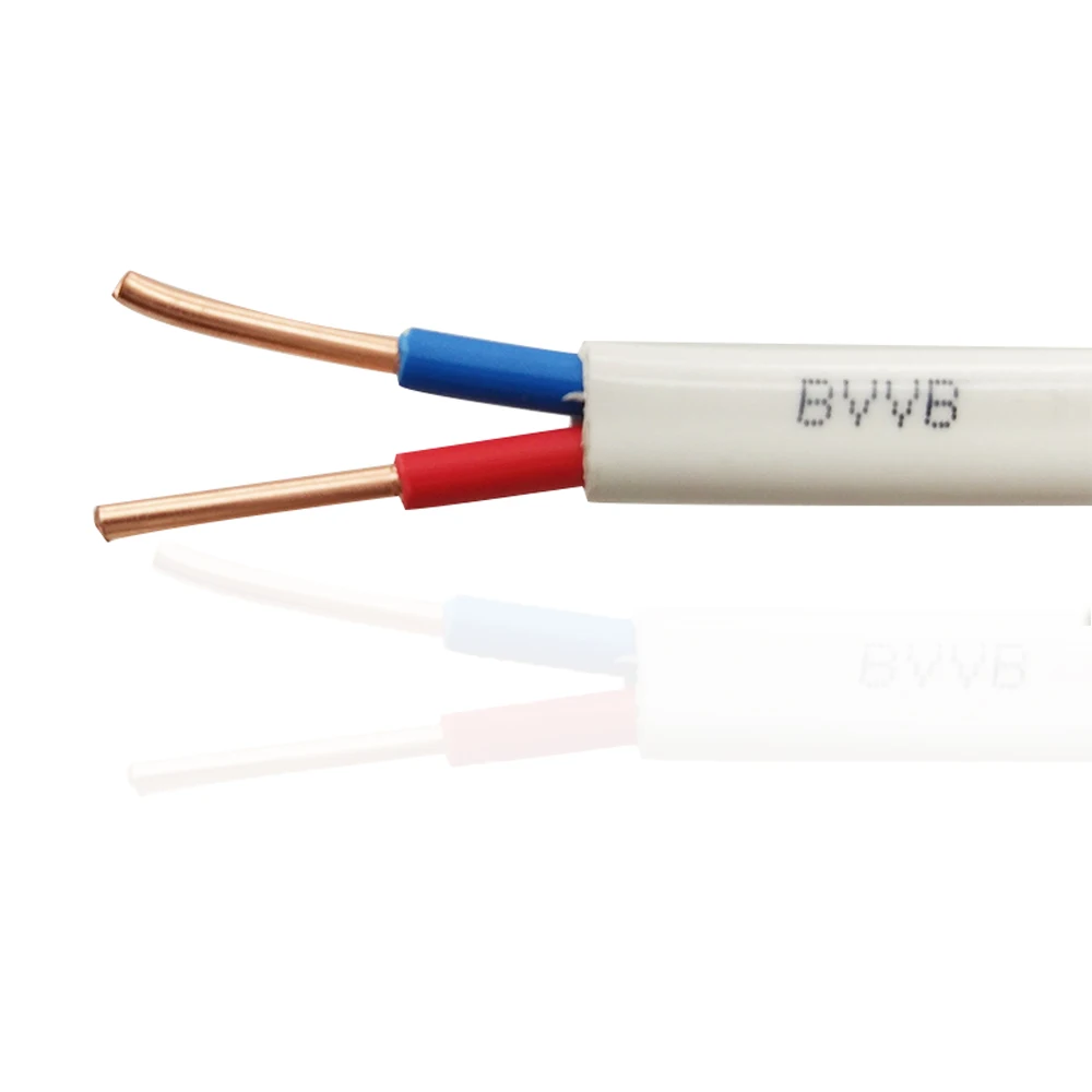 Hard Cable Copper 2Core Wire BVVB 2 core 4mm2 Home Decoration Wire Flame Retardant White Sheathed Wire Electric Line