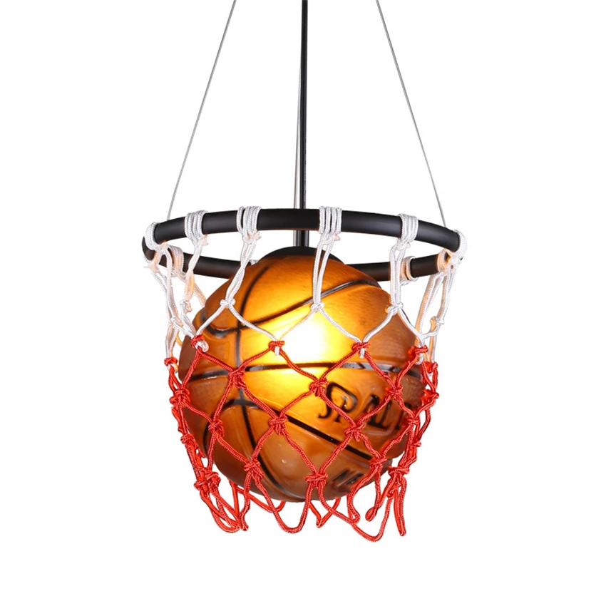 American Retro Basketball Glass Pendant Lights Restaurant Bar Platform Store Sports Theme Children's Room Art Deco Hanging Lamps