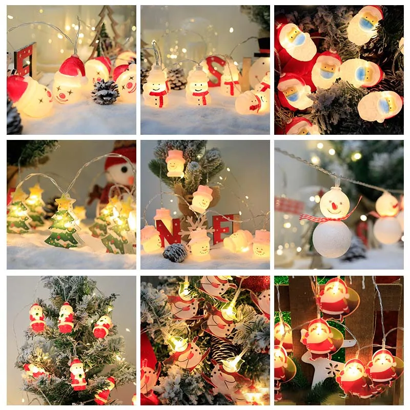 Led Boneco De Neve Árvore De Natal Led Guirlanda Luz Da Corda Decoração De Natal Para Casa Luz De Fadas Natal Ornamen Ento Ano Novo