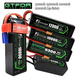 Batteria GTFDR Lipo 2S 3S 4s 7.4V 11.1V 14.8V 10000mah 12000mah 9300mah XT60 per RC QRX350 Car Buggy Arrama giocattoli telecomandati