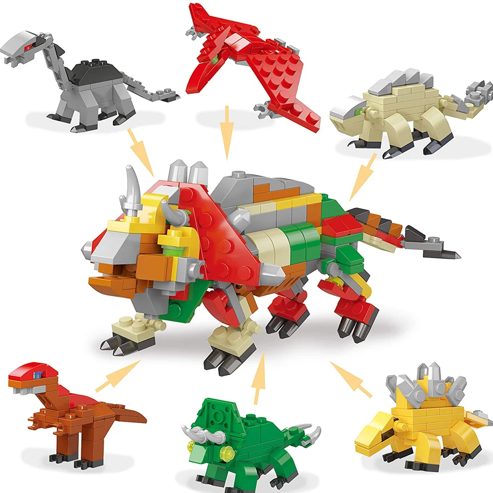 Ideas Creator Jurassic Dinosaur Animal Park World Building Blocks Kit Bricks Toys for Children Kids Holiday Gift Deformation Toy