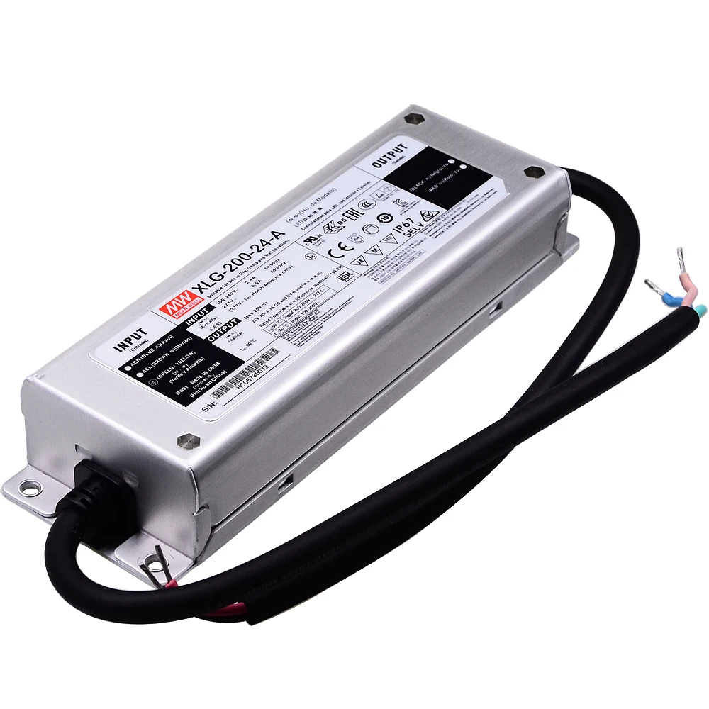 Mean Well XLG-200-24-A IP67 Metal Case Street lighting meanwell 16.8-24V/4.15-8.3A/199W Constant Voltage Current LED Driver